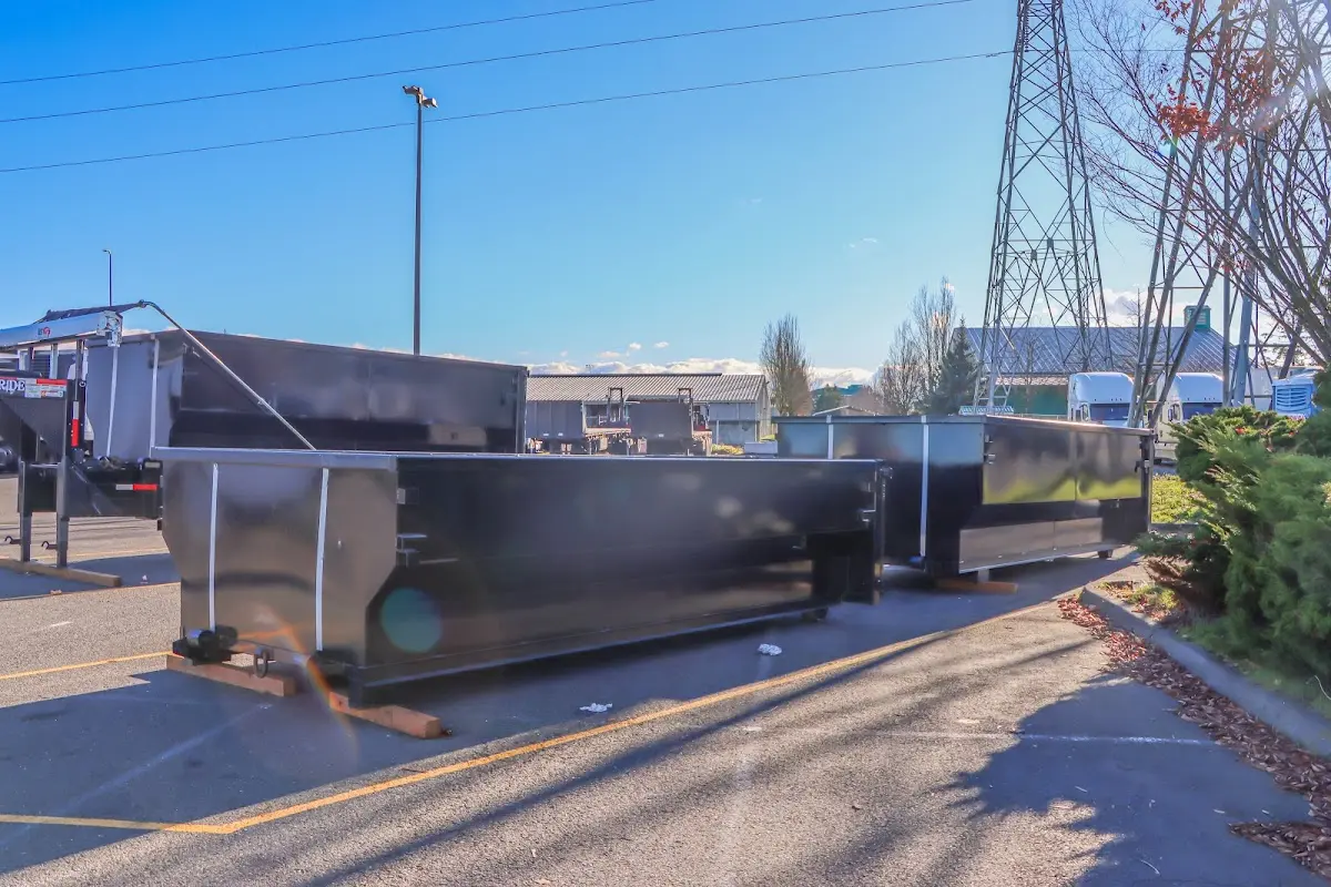 Roll-off dumpster ready for waste disposal at job site for 8 Yard Dumpster Rental in Four Corners